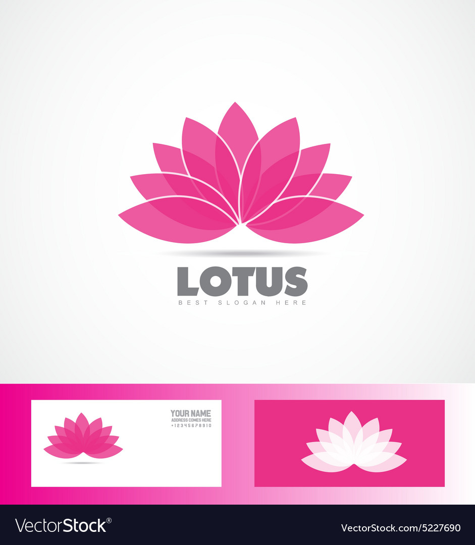 Pink Purple Lotus Flower Logo