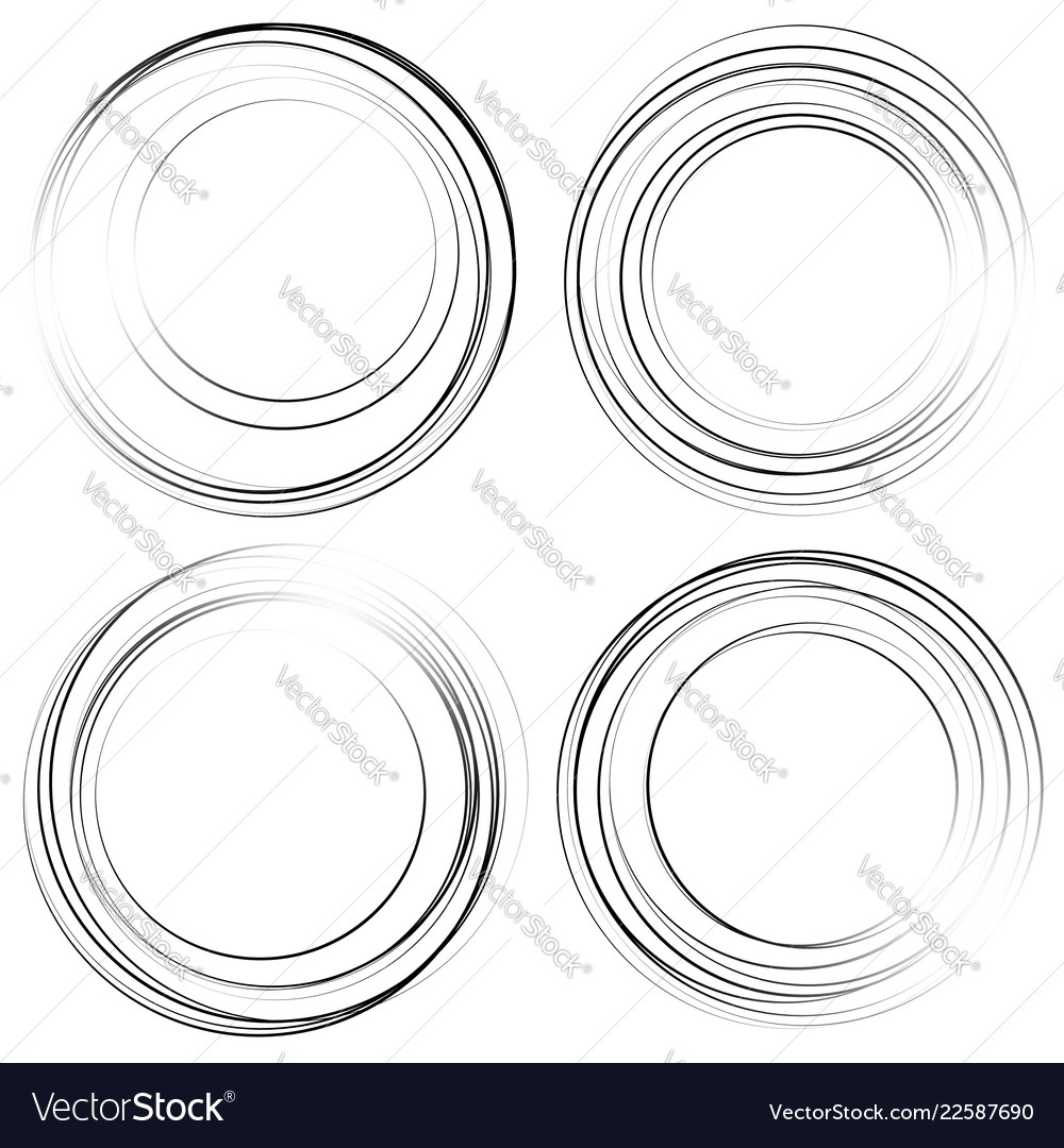 Random concentric circles set of 4 elements vector image Random concentric circles set of 4 elements