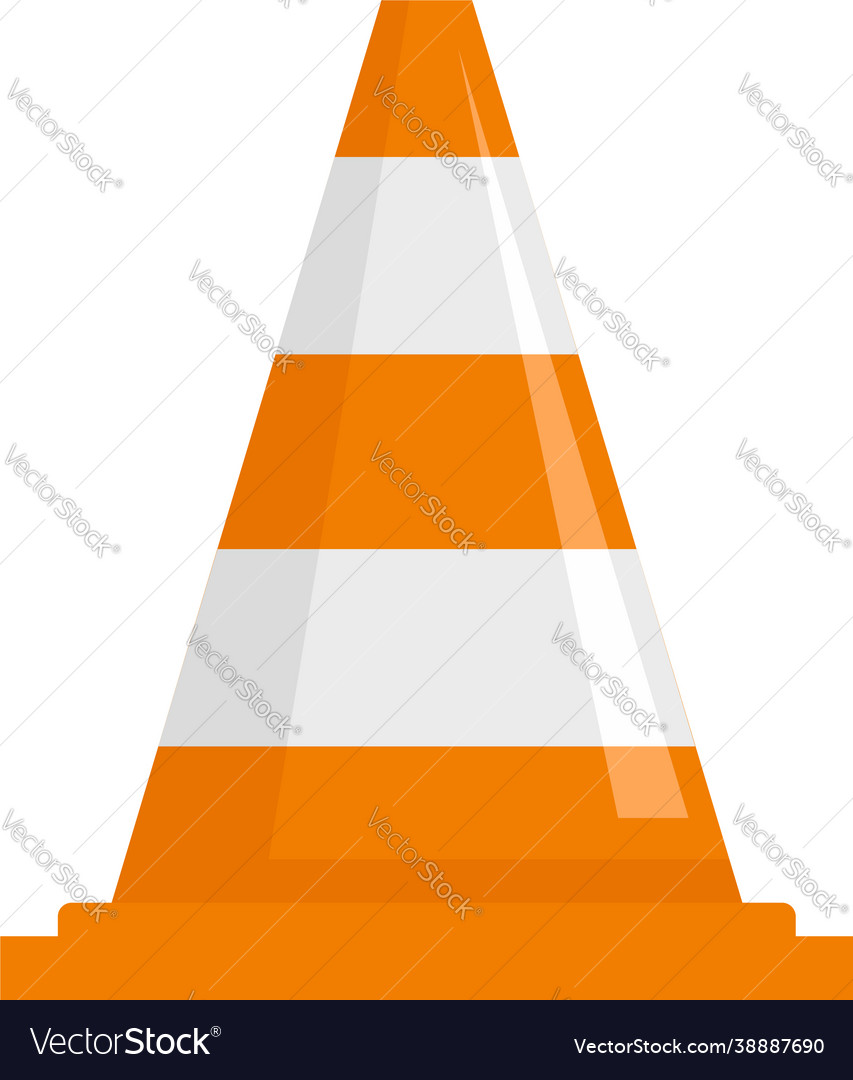 Road cone icon flat isolated Royalty Free Vector Image