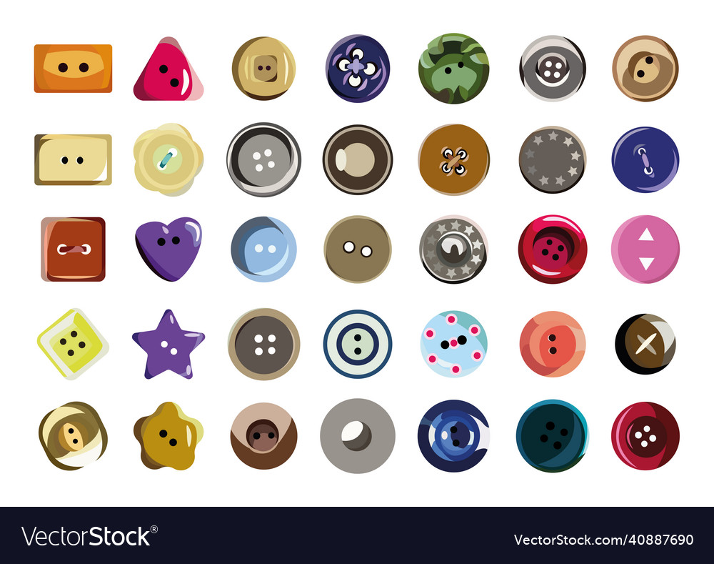 Set Of Colored Buttons Royalty Free Vector Image