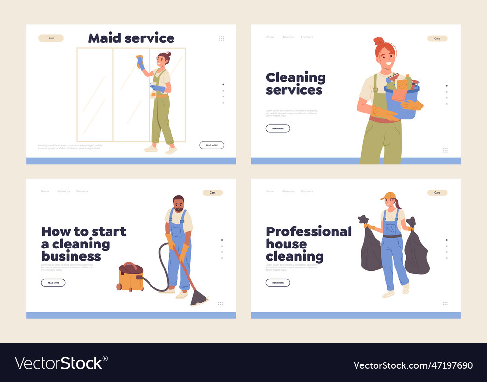 Set of landing page design template for online vector image Set of landing page design template for online