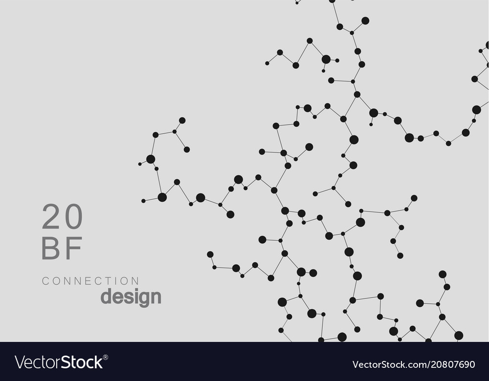 Smart abstract connected mesh molecule design vector image Smart abstract connected mesh molecule design