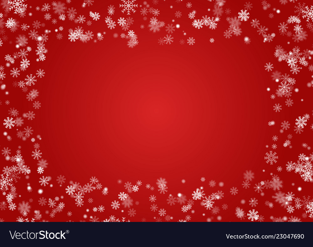 Snowflake Round Border on Red