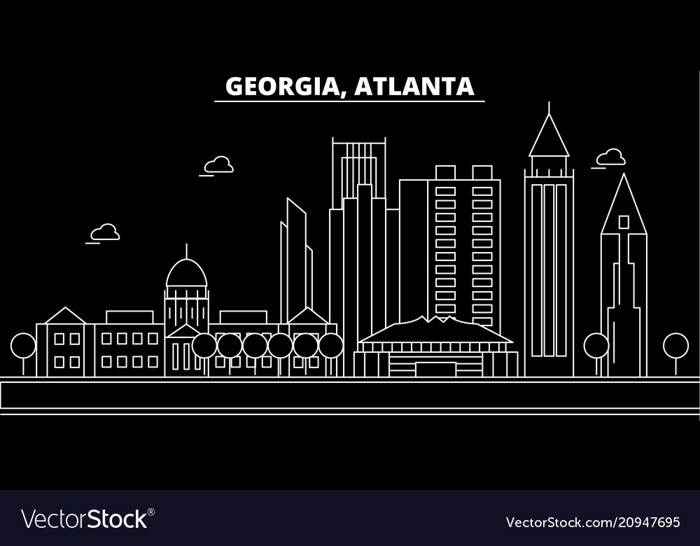 Atlanta silhouette skyline usa