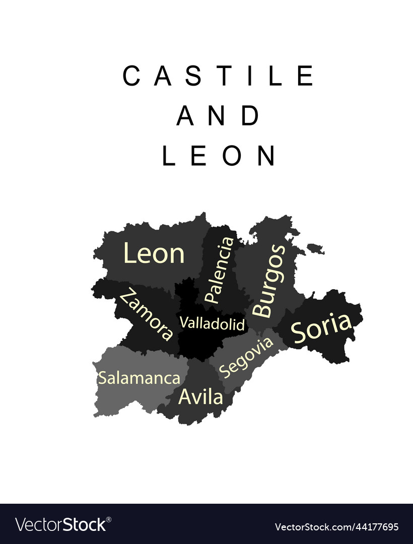 Autonomous community castile and leon map Vector Image