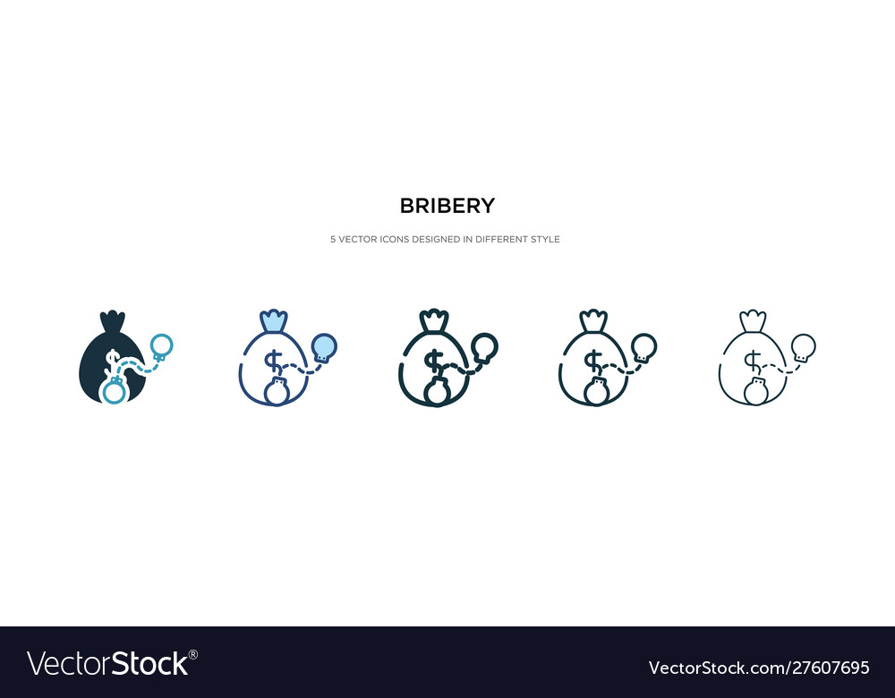 Bribery icon in different style two colored vector image Bribery icon in different style two colored