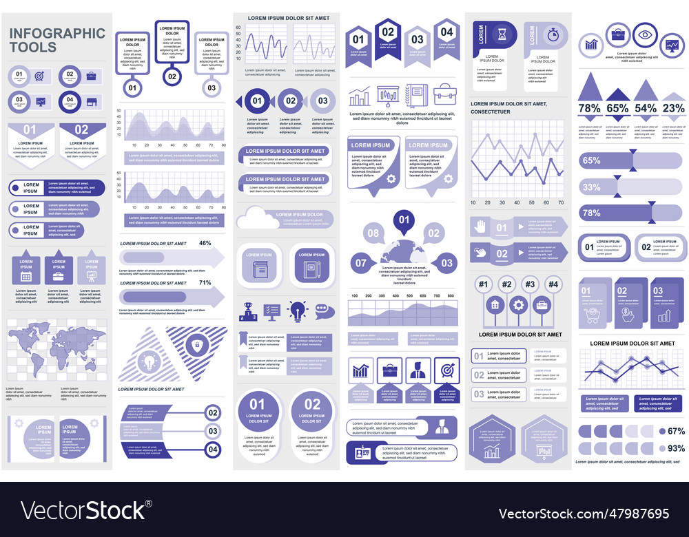 Bundle infographic elements data visualization vector image Bundle infographic elements data visualization