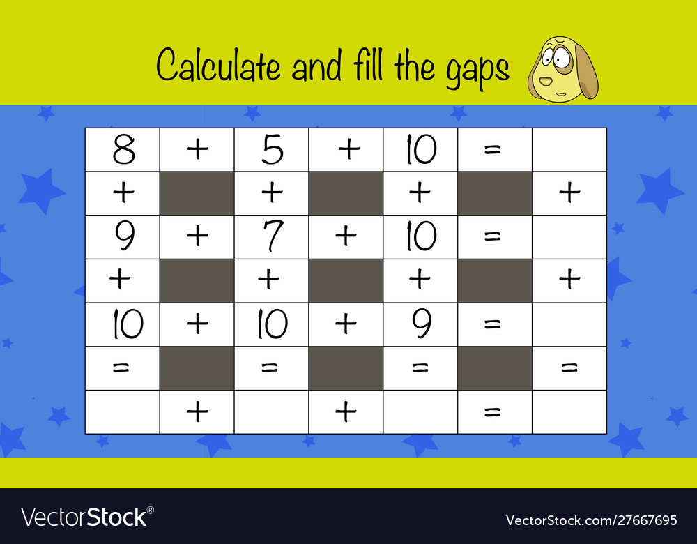 Calculate game for kids children education game Vector Image