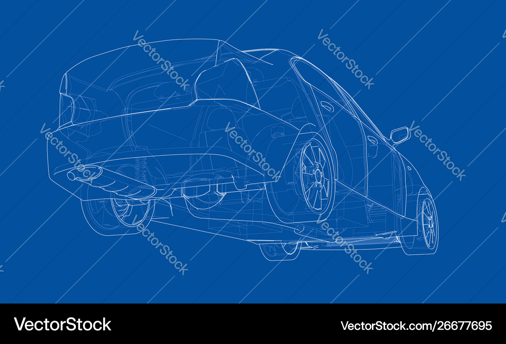 Concept car rendering 3d Royalty Free Vector Image
