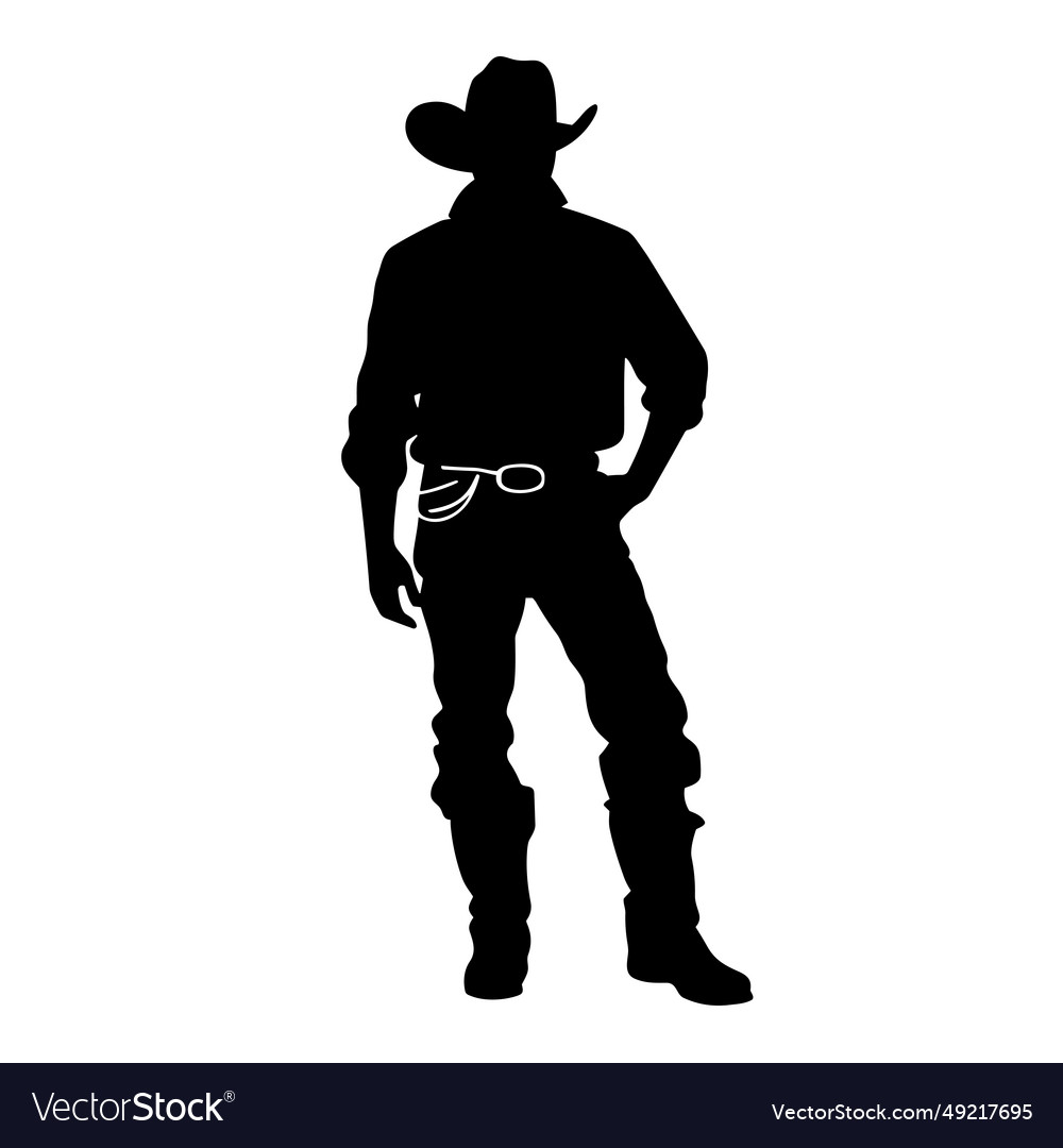 Cowboy black icon on white background Royalty Free Vector