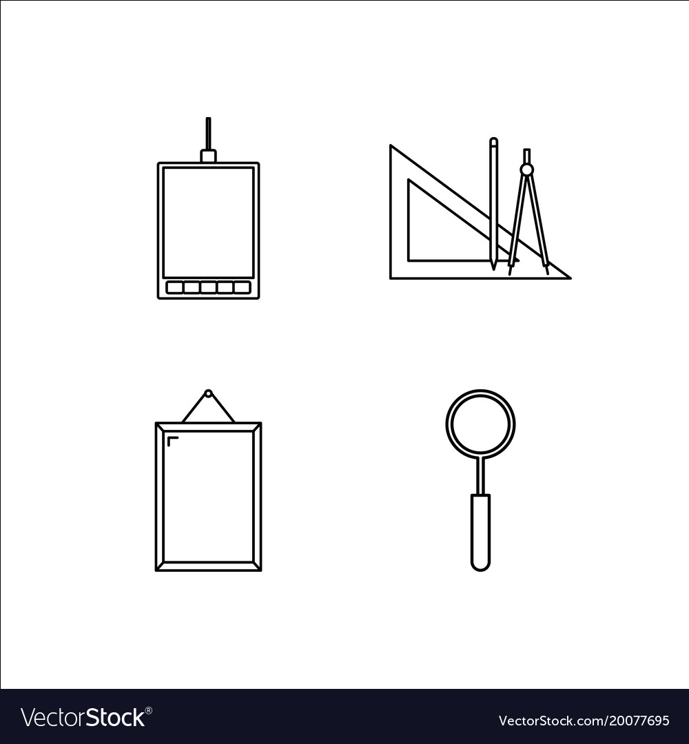 Design and studio simple linear icon setsimple