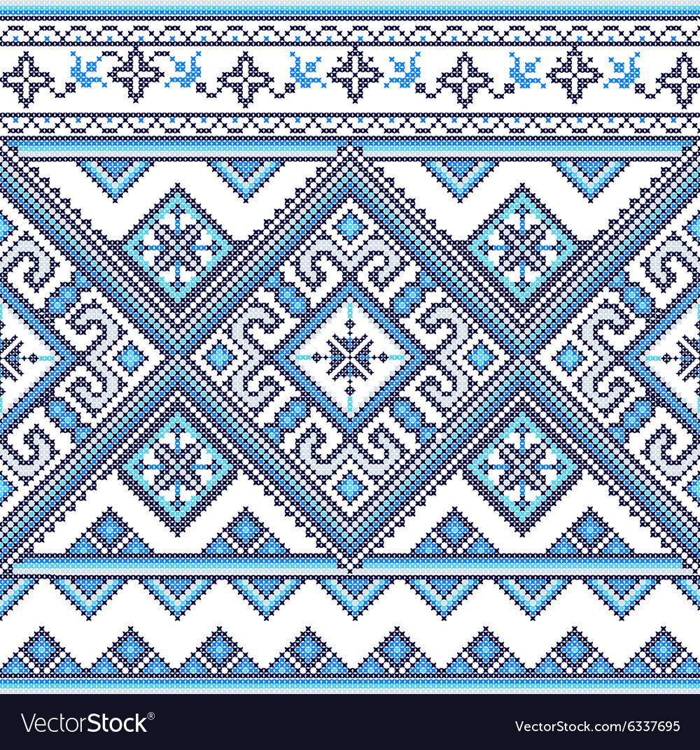 Handmade cross-stitch ethnic ukraine pattern