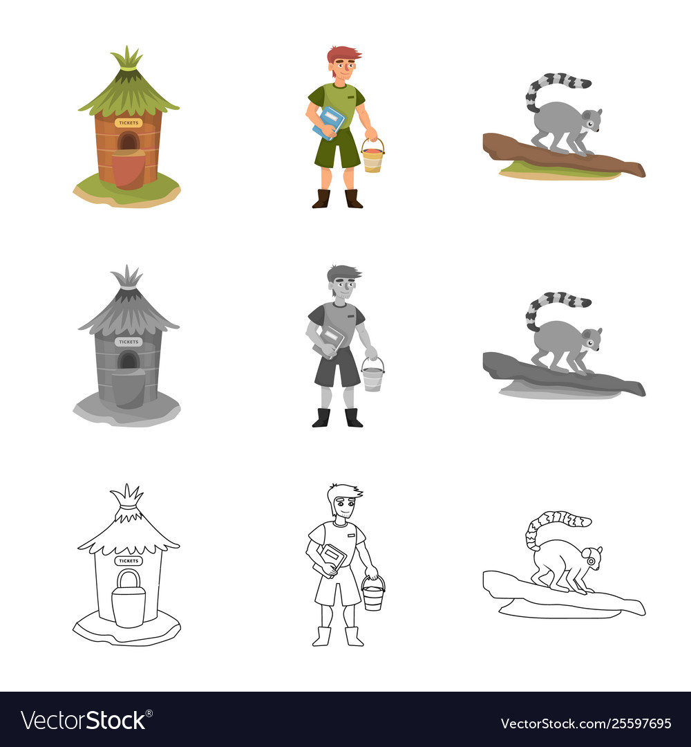 Isolated object nature and fun icon collection vector image Isolated object nature and fun icon collection