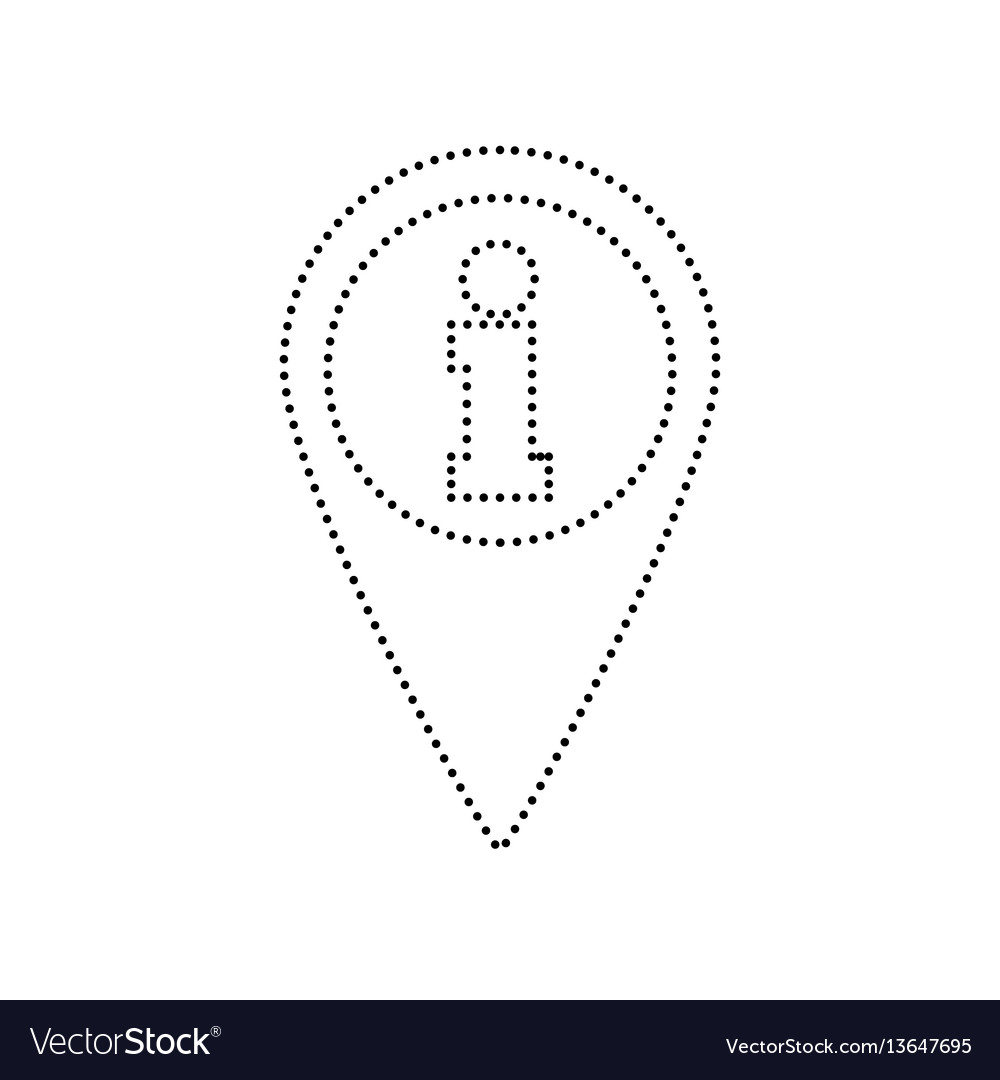 Map pointer with information sign black