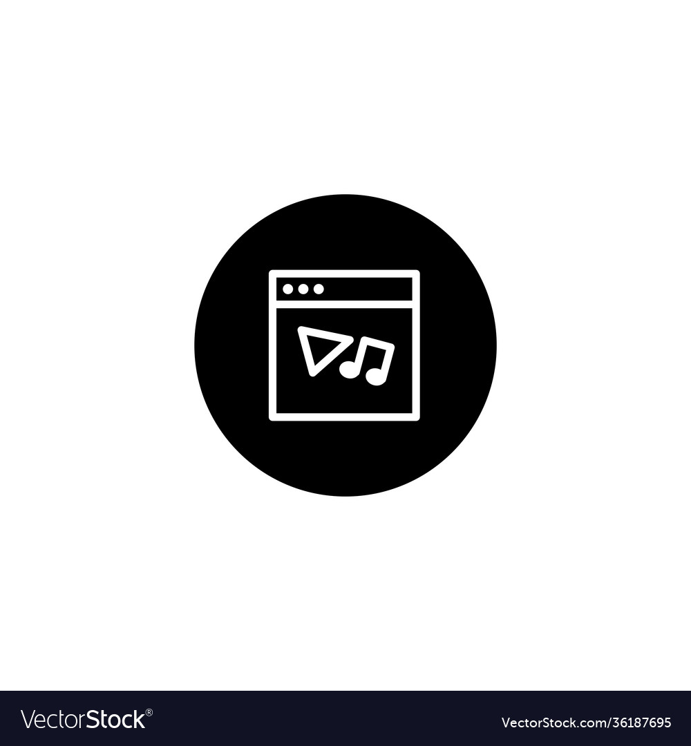 Multimedia icons in black round style icon pixel