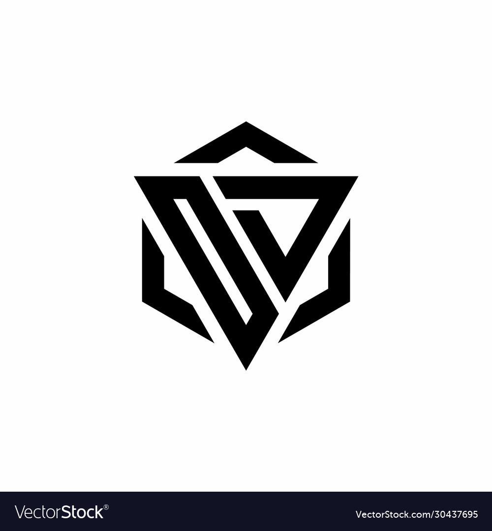 Od logo monogram with triangle and hexagon modern Vector Image