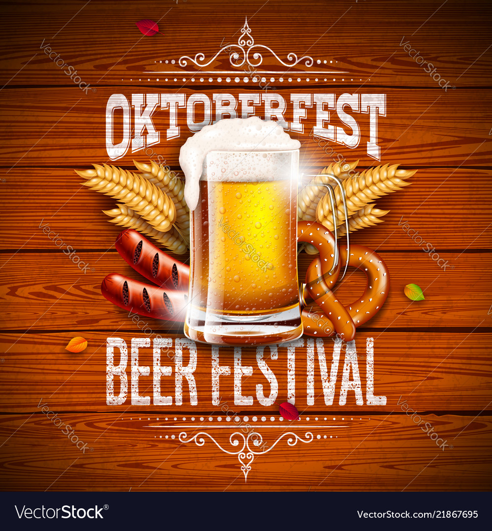 Oktoberfest banner with typography vector image Oktoberfest banner with typography