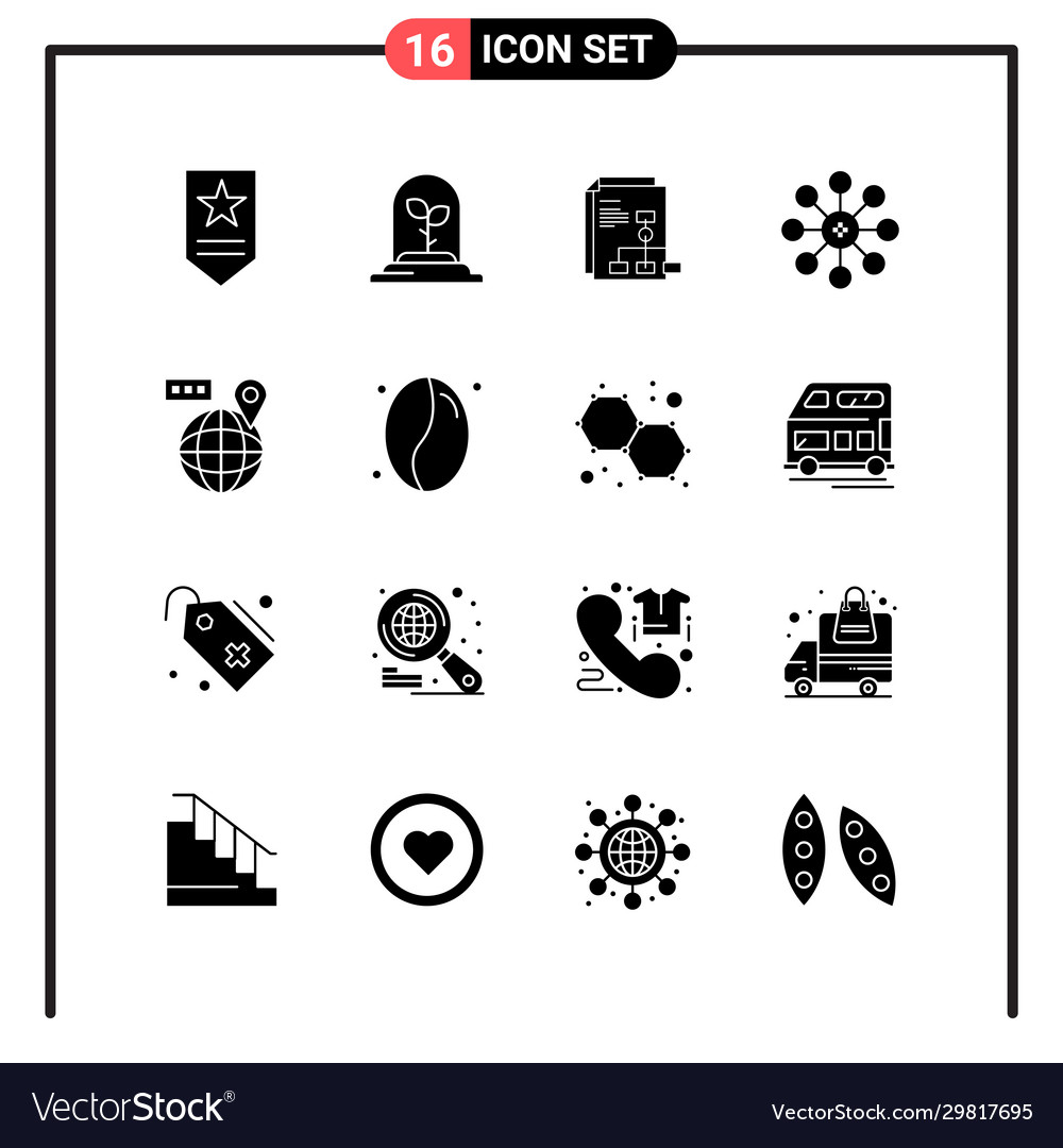Set 16 solid style icons for web and mobile Vector Image Set 16 solid style icons for web and mobile