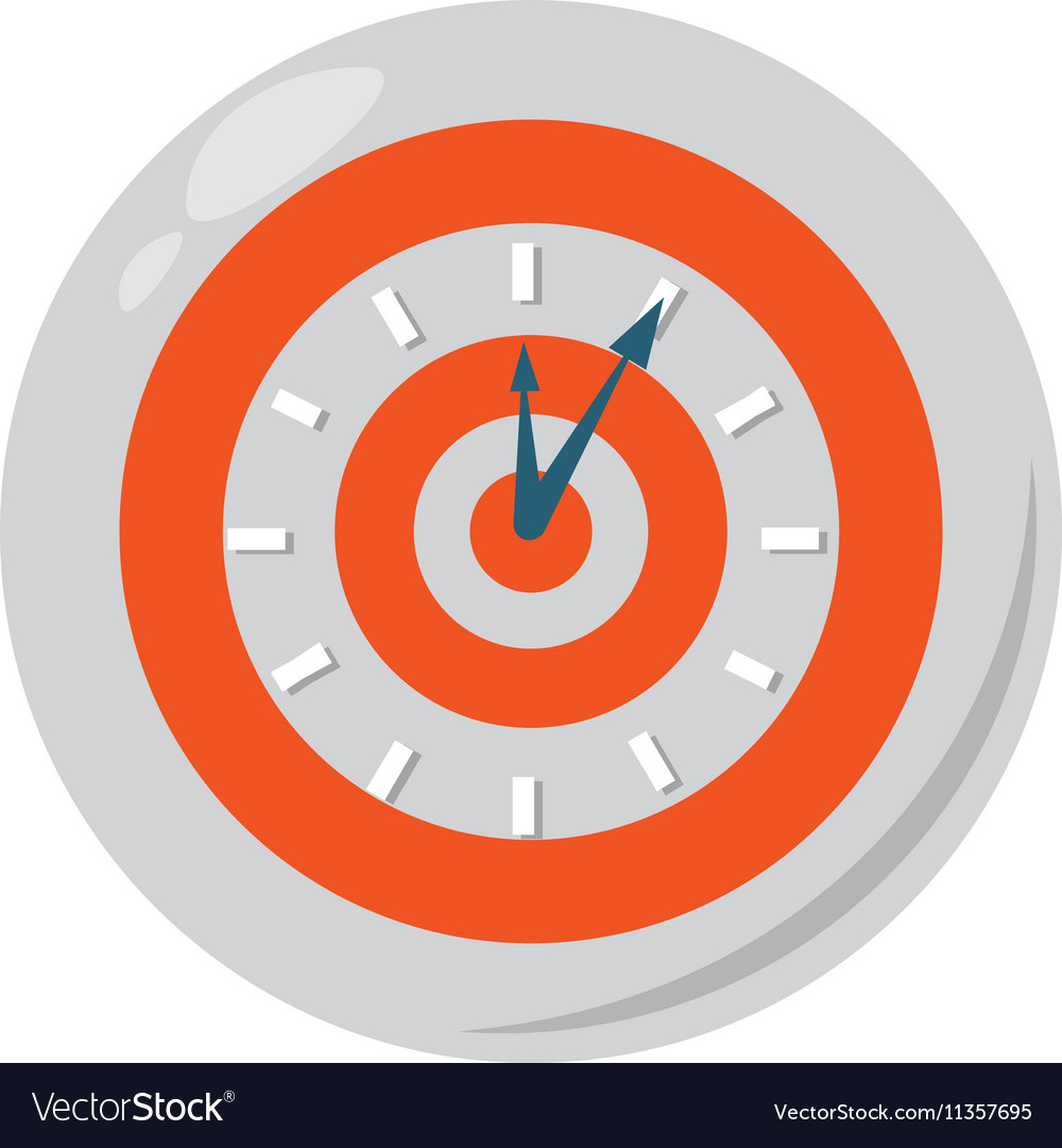 Target time clock isolated icon Royalty Free Vector Image