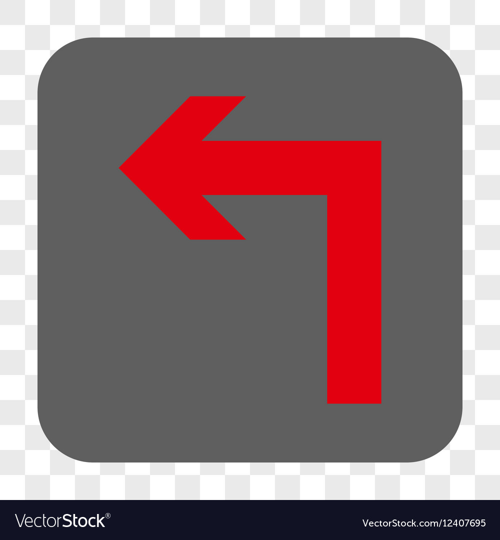 Turn left rounded square button
