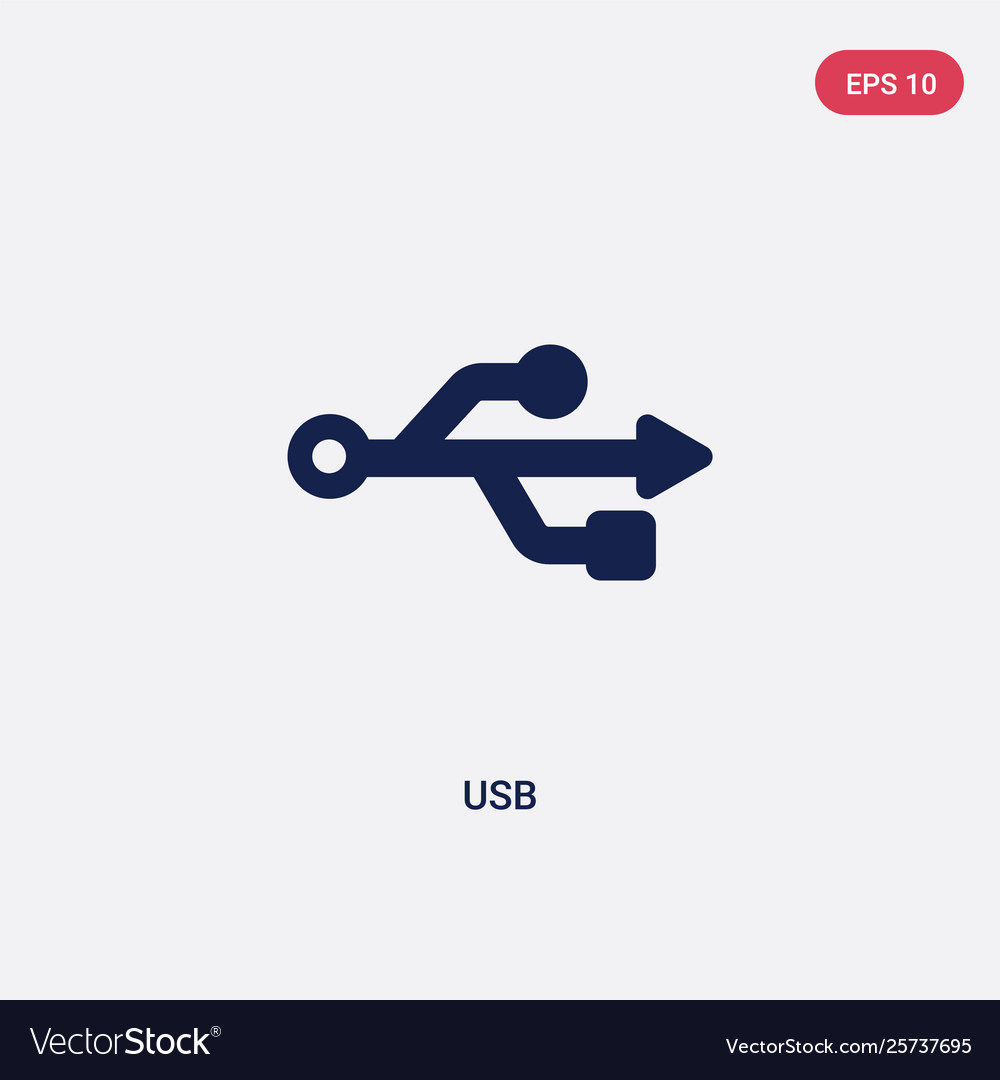 Two color usb icon from electrian connections Vector Image