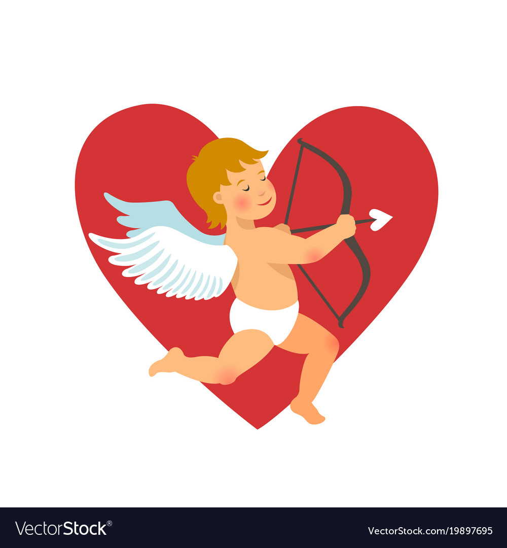 Valentines day design funny cupid with bow