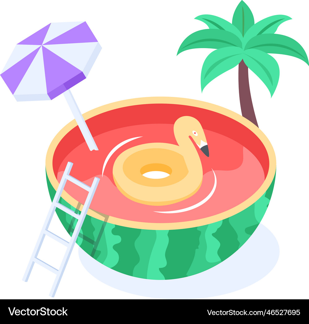 Watermelon pool Royalty Free Vector Image - VectorStock