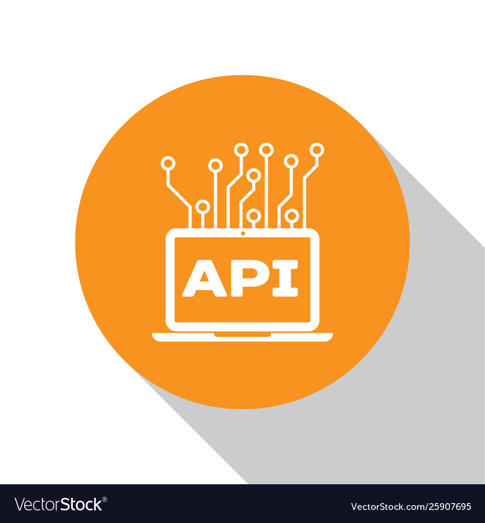 White computer api interface icon isolated vector image White computer api interface icon isolated