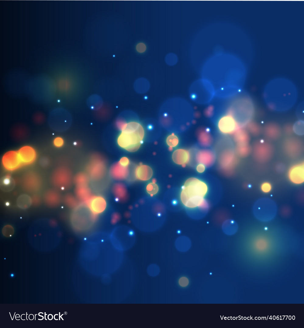 Abstract blue bokeh background with defocused Vector Image