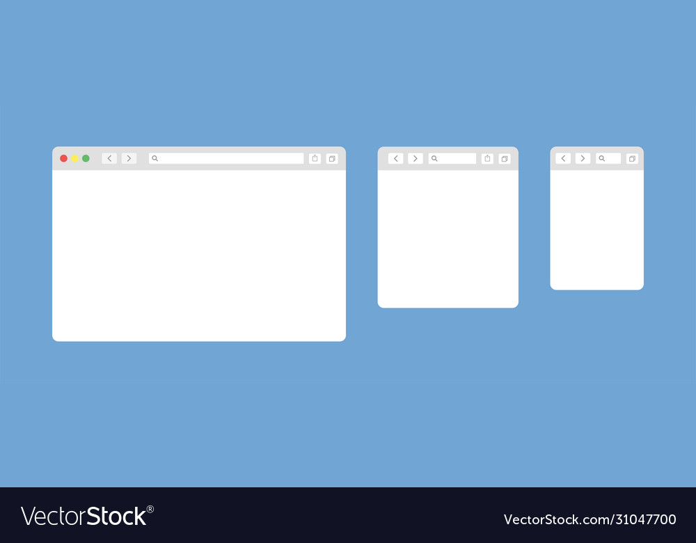 Browser window isolated web elements design vector image Browser window isolated web elements design