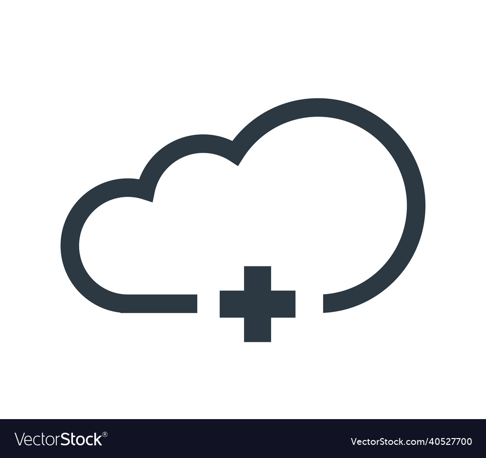 Cloud computing concept with plus icon vector image Cloud computing concept with plus icon