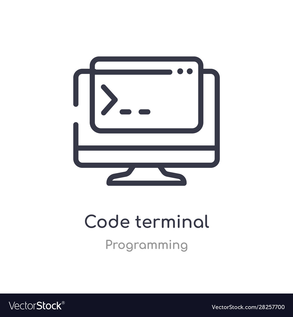 Code Terminal Icon - Outline