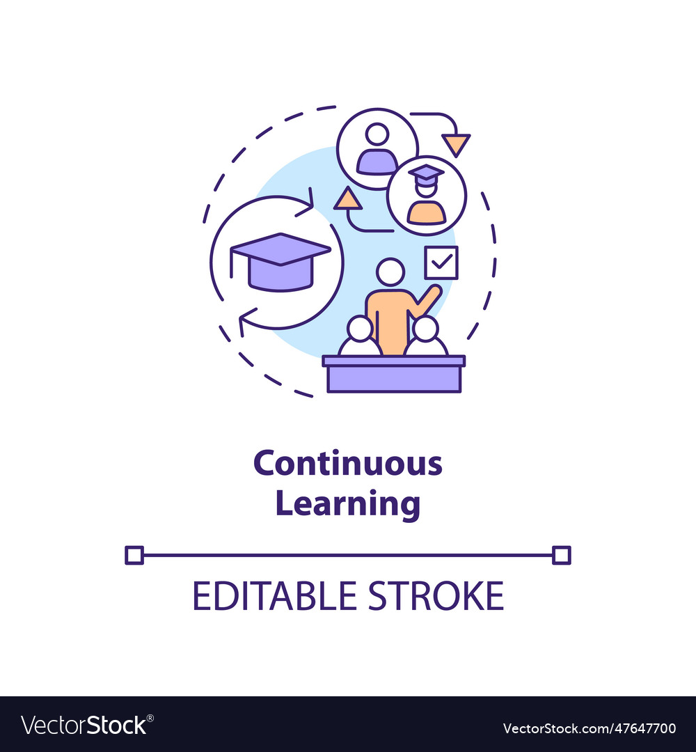 Continuous learning concept icon Vector Image Continuous learning concept icon
