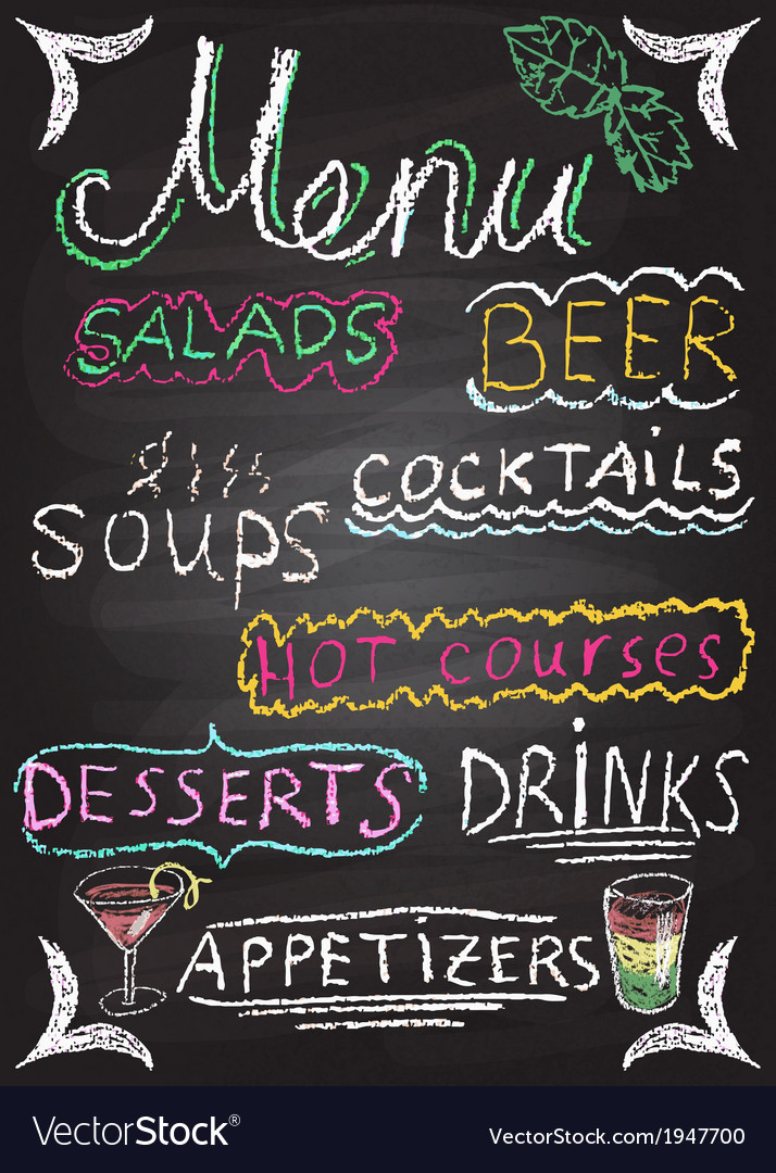 Hand Drawn Restaurant Menu Elements Royalty Free Vector 6476