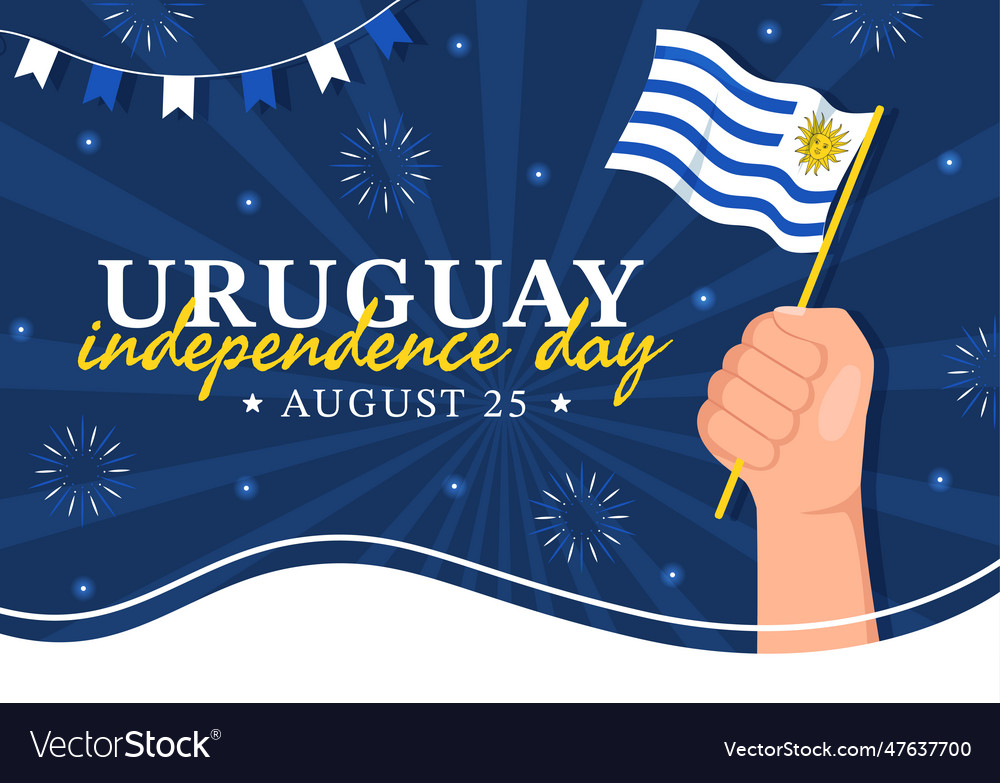 Happy uruguay independence day on 25 august Vector Image