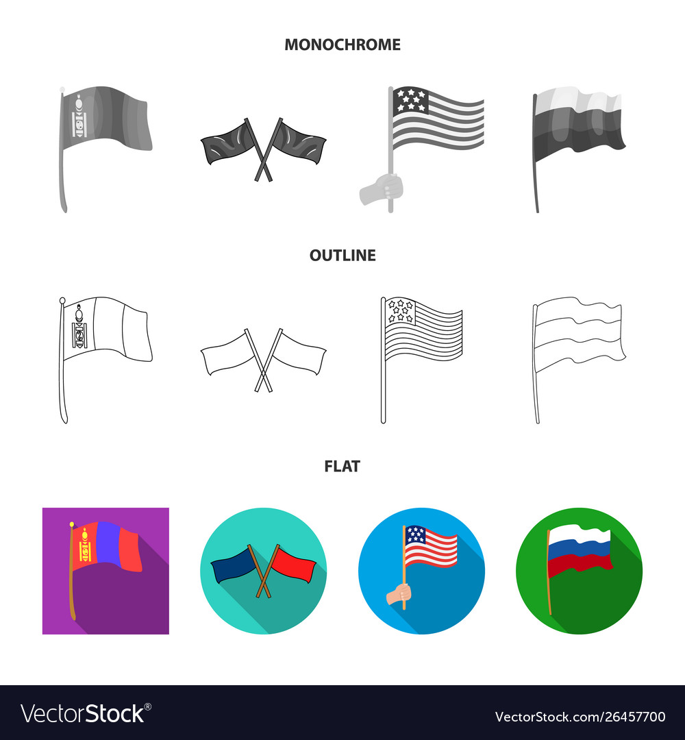 Isolated object world and flag logo collection