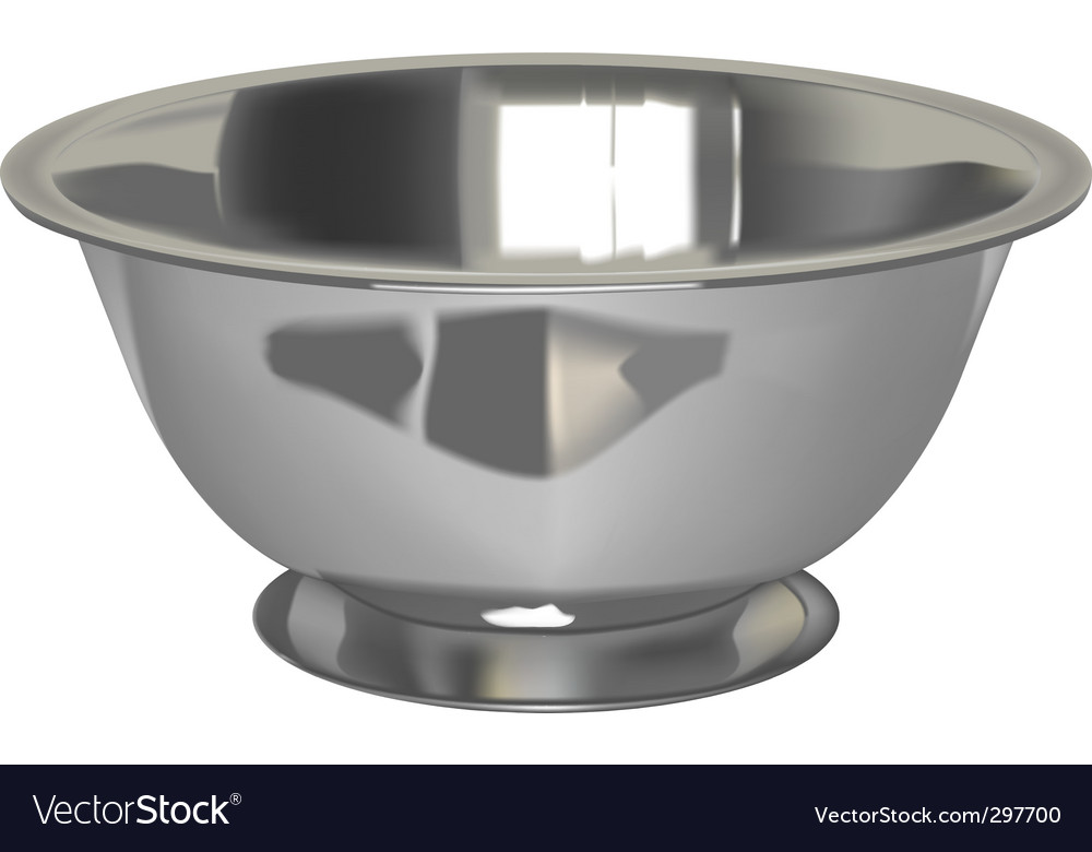 Metal bowl Royalty Free Vector Image - VectorStock