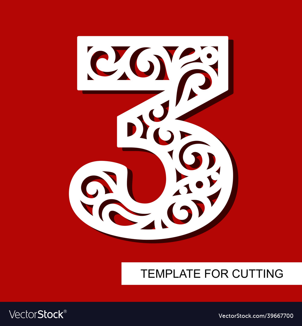 Number three - 3 Royalty Free Vector Image - VectorStock