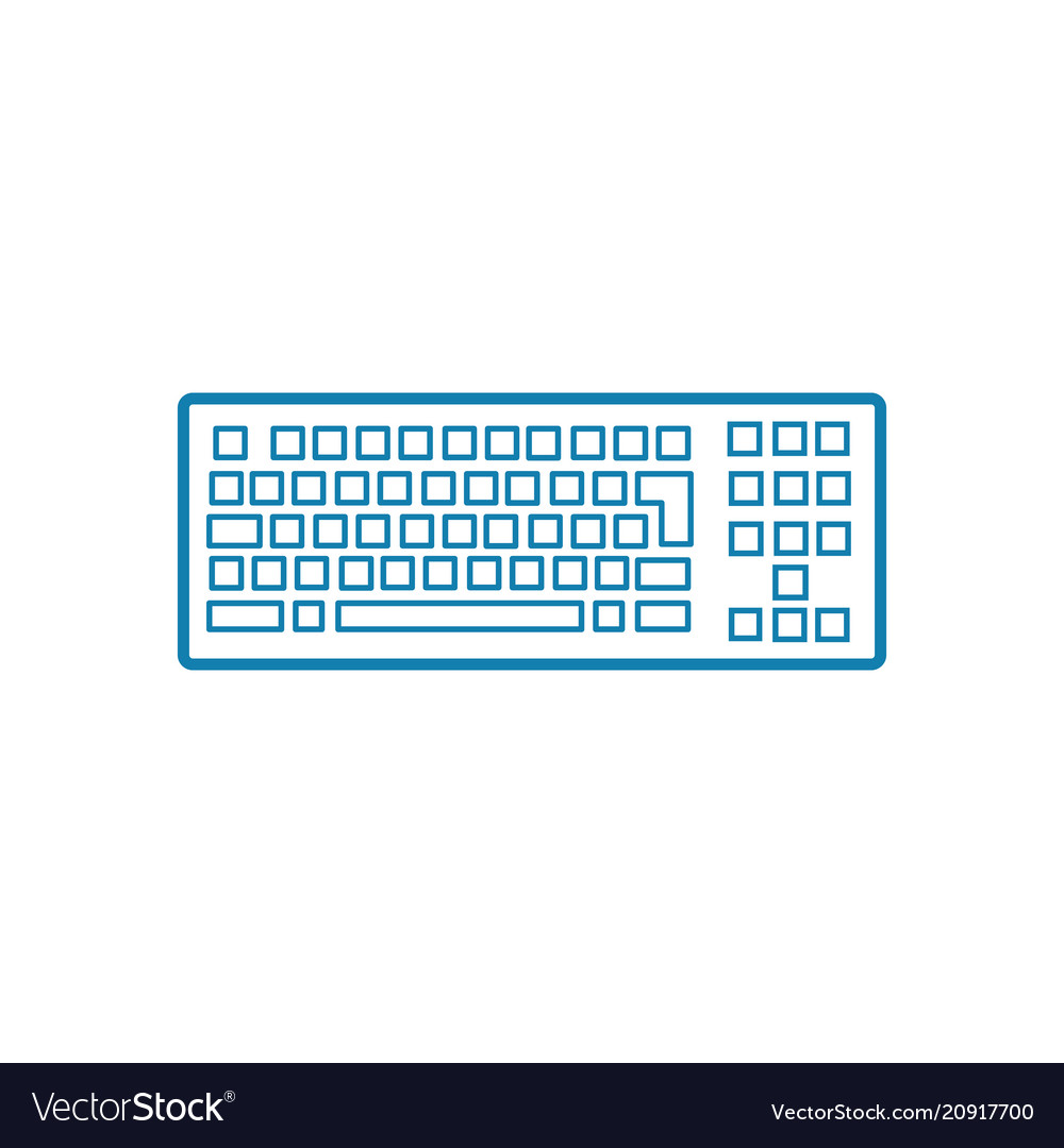 Pc keyboard linear icon concept line