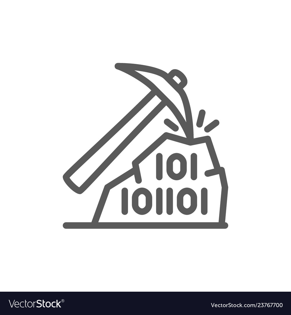 Pickaxe with binary stone code blockchain