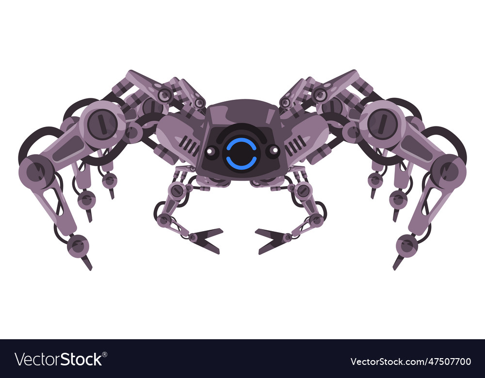Robot spider mecha robotic mechanical arm Vector Image