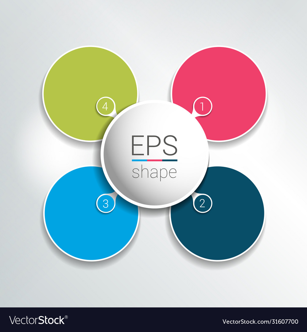 Round infographic 4 steps net flow chart diagram