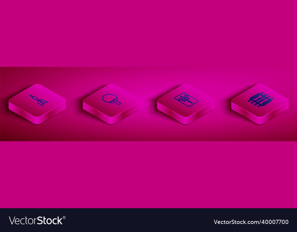 Set isometric line dart arrow racket mahjong vector image Set isometric line dart arrow racket mahjong