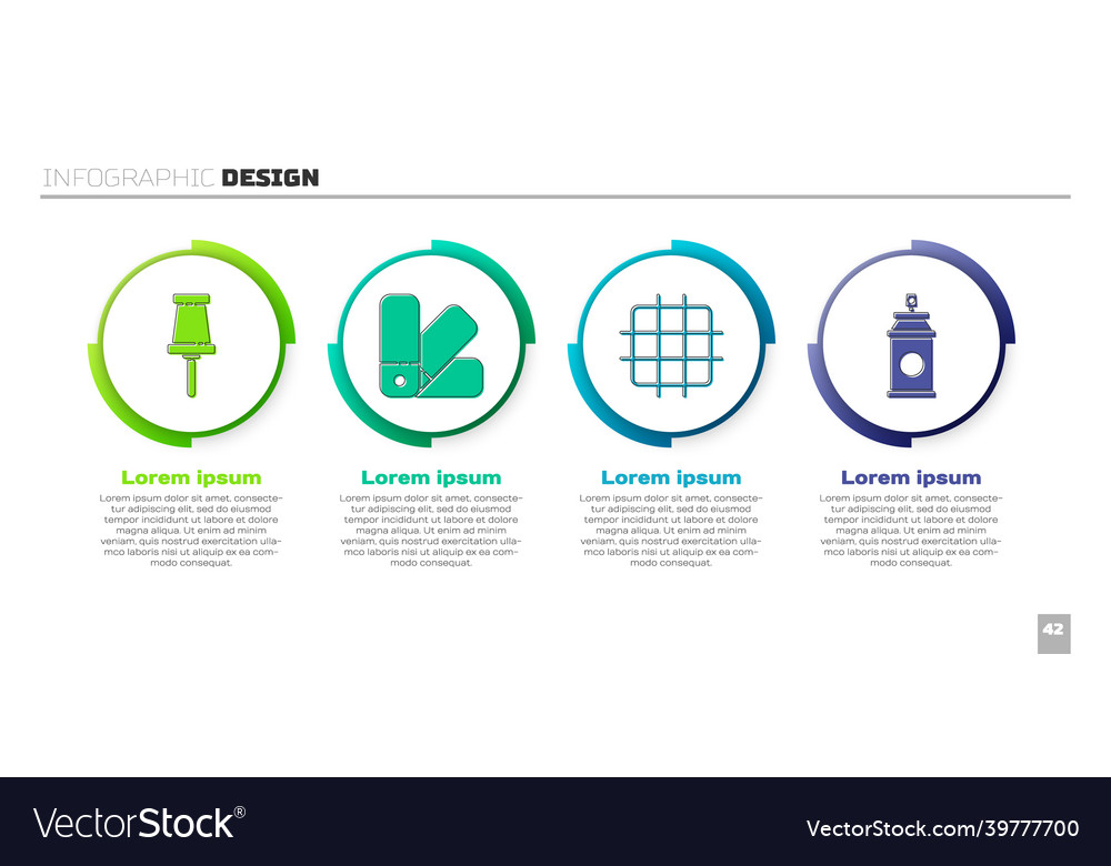 Set push pin color palette guide grid graph vector image Set push pin color palette guide grid graph
