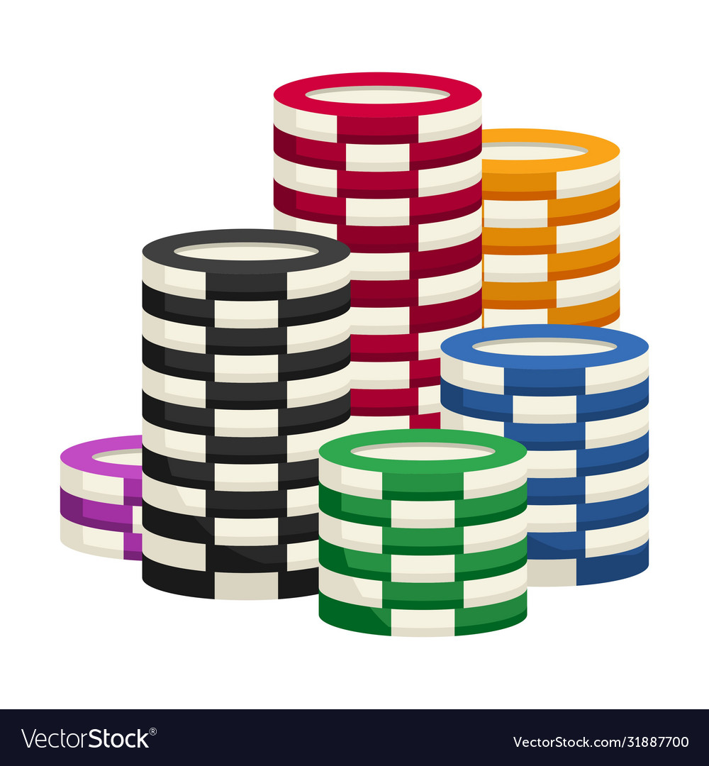 Stack chips casino isolated on a white background