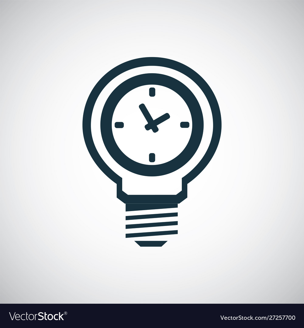 Time light bulb icon for web and ui on white