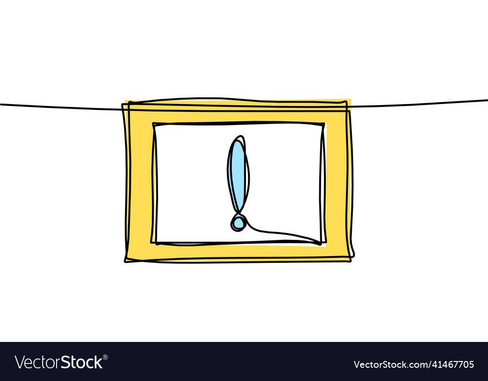 Abstract color frame for picture with exclamation vector image Abstract color frame for picture with exclamation