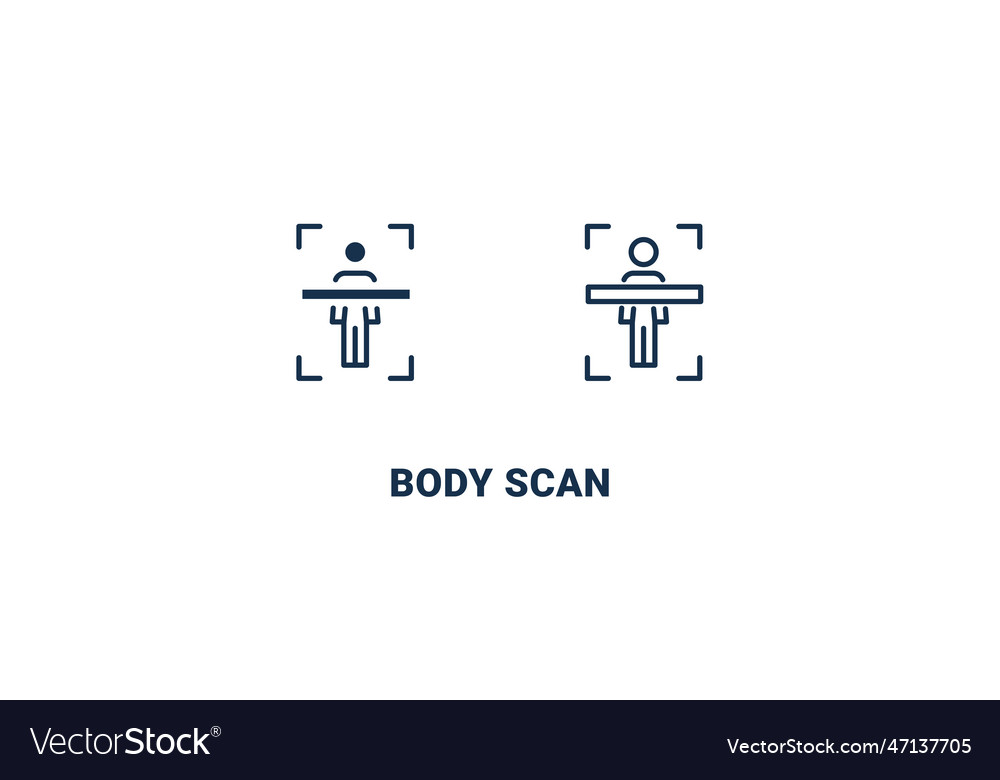 Body Scan Icon Outline And Filled Scan Icon Vector Image