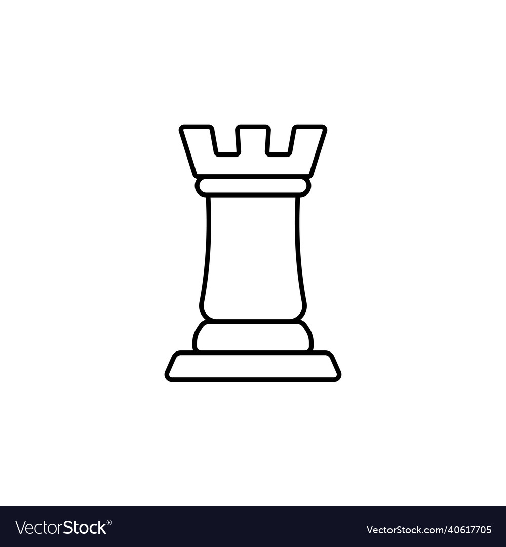 Simple rook (chess piece) icon. Black silhouette. Flat design. Isolated on  white Stock Vector