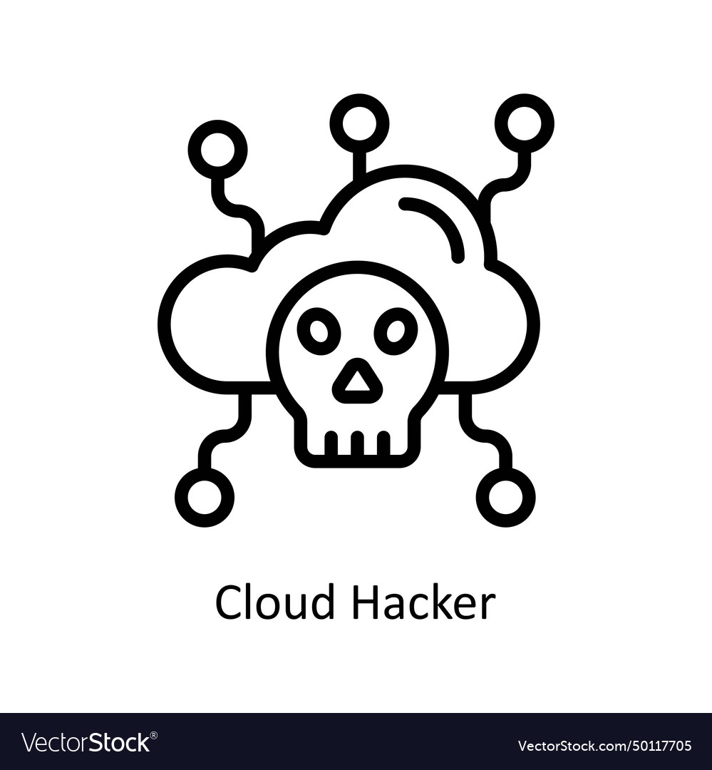 Cloud hacker outline icon style